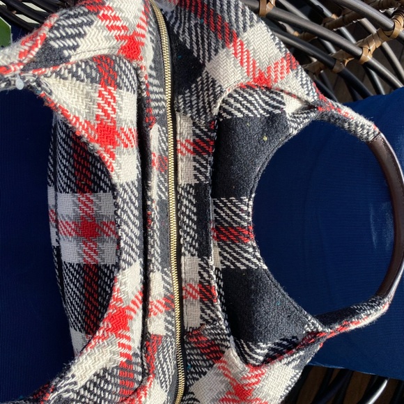 ♥️ ♠️ Kate Spade Shon Ruby Park Plaid Hobo Bag - Picture 9 of 16